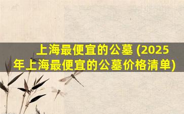 上海最便宜的公墓 (2025年上海最便宜的公墓价格清单)